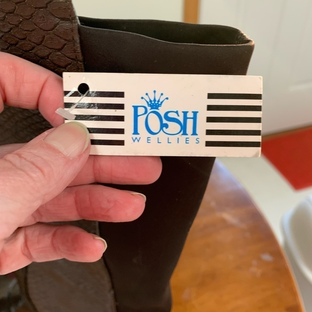 POSH Wellies knee high rain boots size 7 NEW #springbreak #easter - Picture 3 of 7